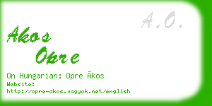 akos opre business card